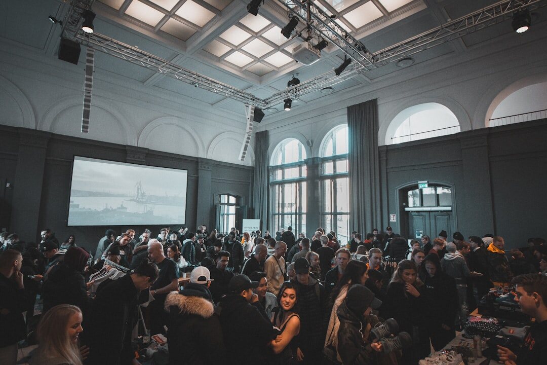 Conference event with audience and speaker on stage